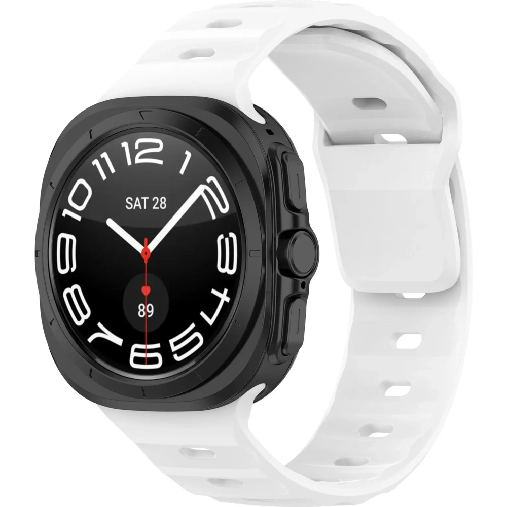 Silikonowy pasek Bizon Strap Watch Silicone do Samsung Galaxy Watch Ultra 47 mm biały