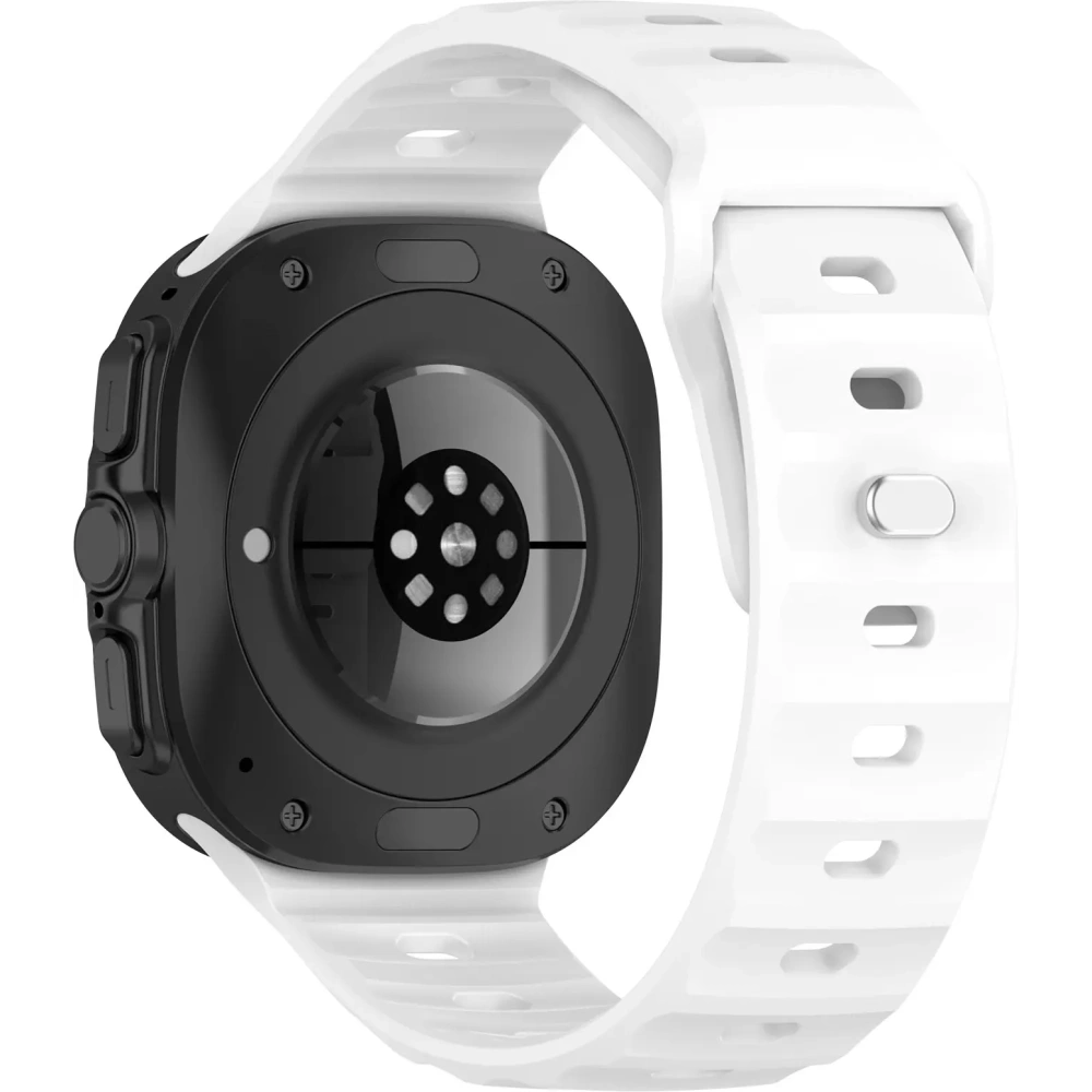 Silikonowy pasek Bizon Strap Watch Silicone do Samsung Galaxy Watch Ultra 47 mm biały