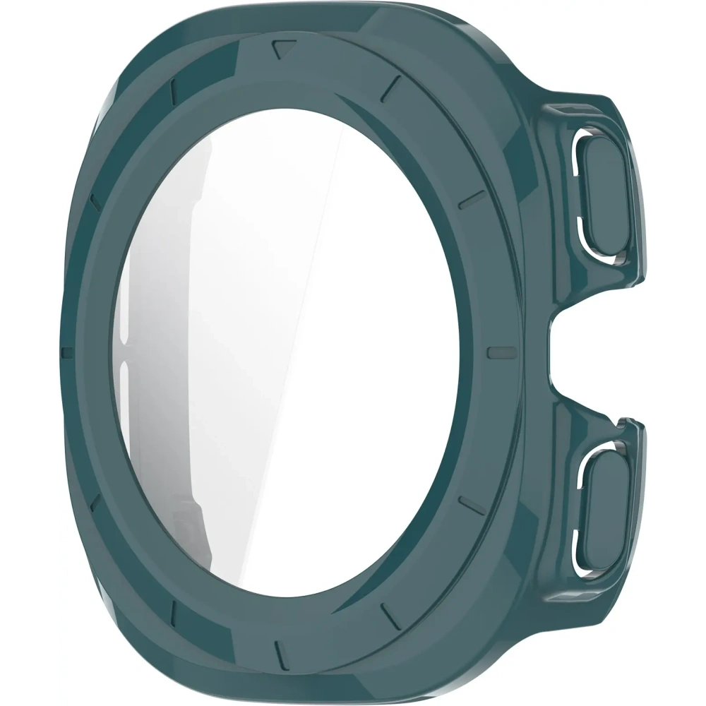 Etui ze szkłem do zegarka Bizon Case+Glass Watch do Samsung Galaxy Watch Ultra 47 mm zielone