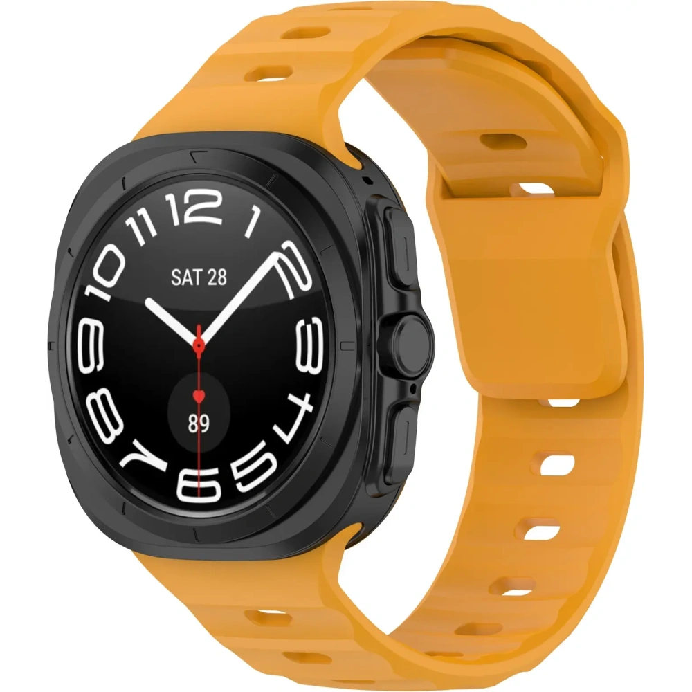 Silikonowy pasek Bizon Strap Watch Silicone do Samsung Galaxy Watch Ultra 47 mm żółty