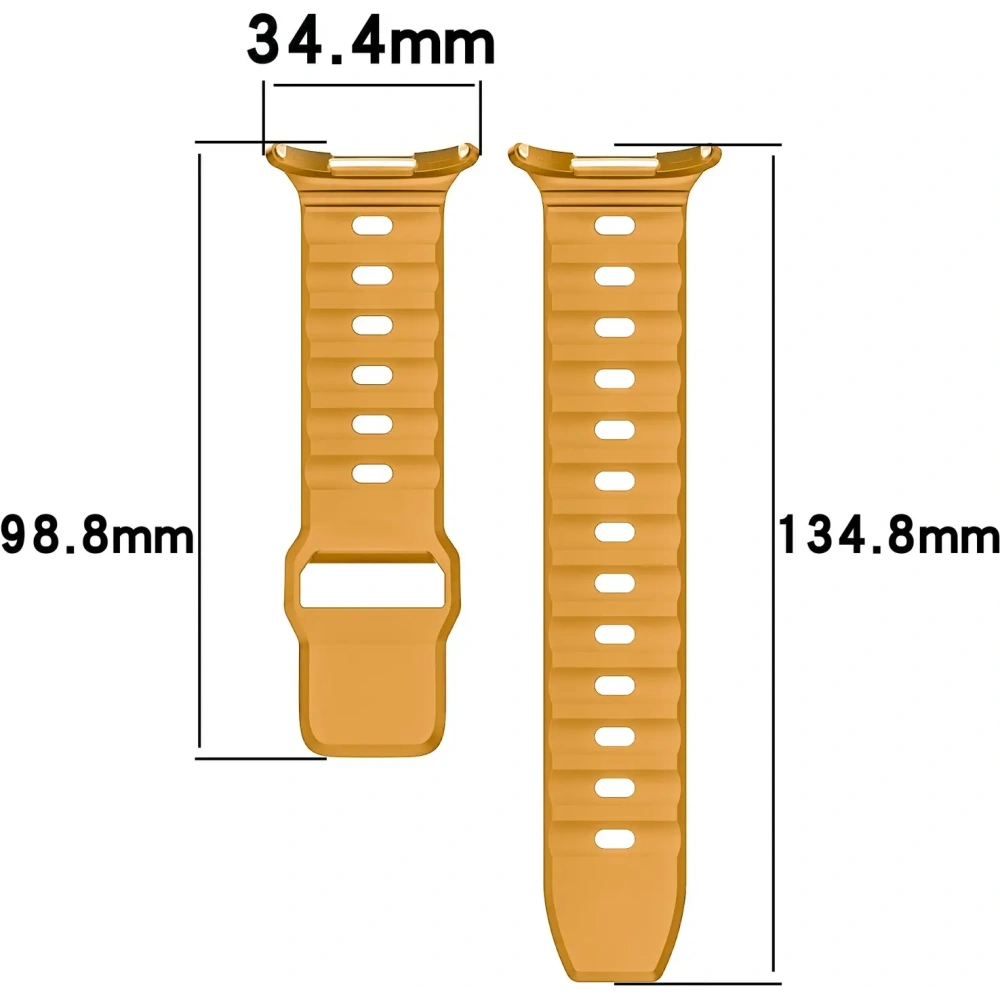 Silikonowy pasek Bizon Strap Watch Silicone do Samsung Galaxy Watch Ultra 47 mm żółty