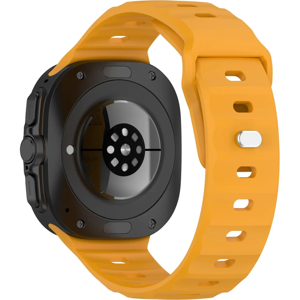 Silikonowy pasek Bizon Strap Watch Silicone do Samsung Galaxy Watch Ultra 47 mm żółty