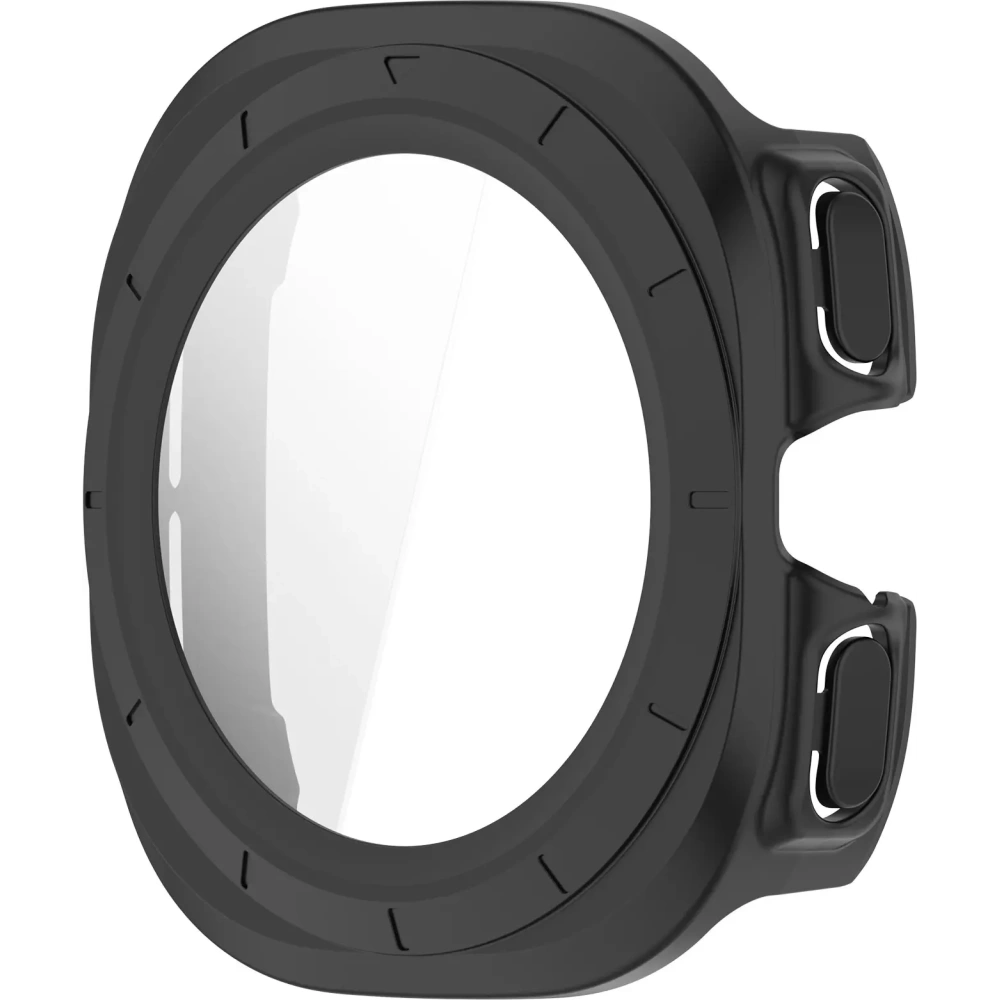 Etui ze szkłem do zegarka Bizon Case+Glass Watch do Samsung Galaxy Watch Ultra 47 mm matowo czarne