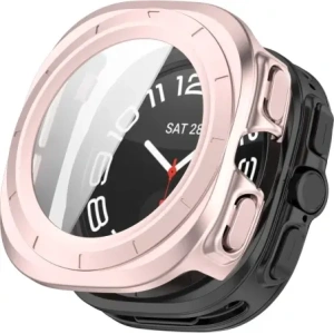 Kup Etui ze szkłem do zegarka Bizon Case+Glass Watch do Samsung Galaxy Watch Ultra 47 mm satynowo różowe - BIZ6064 - {ean13} - Sklep Home Screen