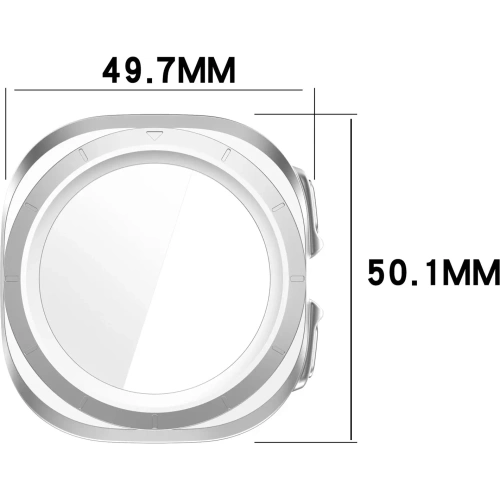 Kup Etui ze szkłem do zegarka Bizon Case+Glass Watch do Samsung Galaxy Watch Ultra 47 mm satynowo srebrne - BIZ6067 - {ean13} - Sklep Home Screen