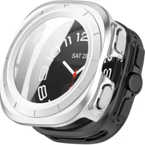 Kup Etui ze szkłem do zegarka Bizon Case+Glass Watch do Samsung Galaxy Watch Ultra 47 mm satynowo srebrne - BIZ6067 - {ean13} - Sklep Home Screen