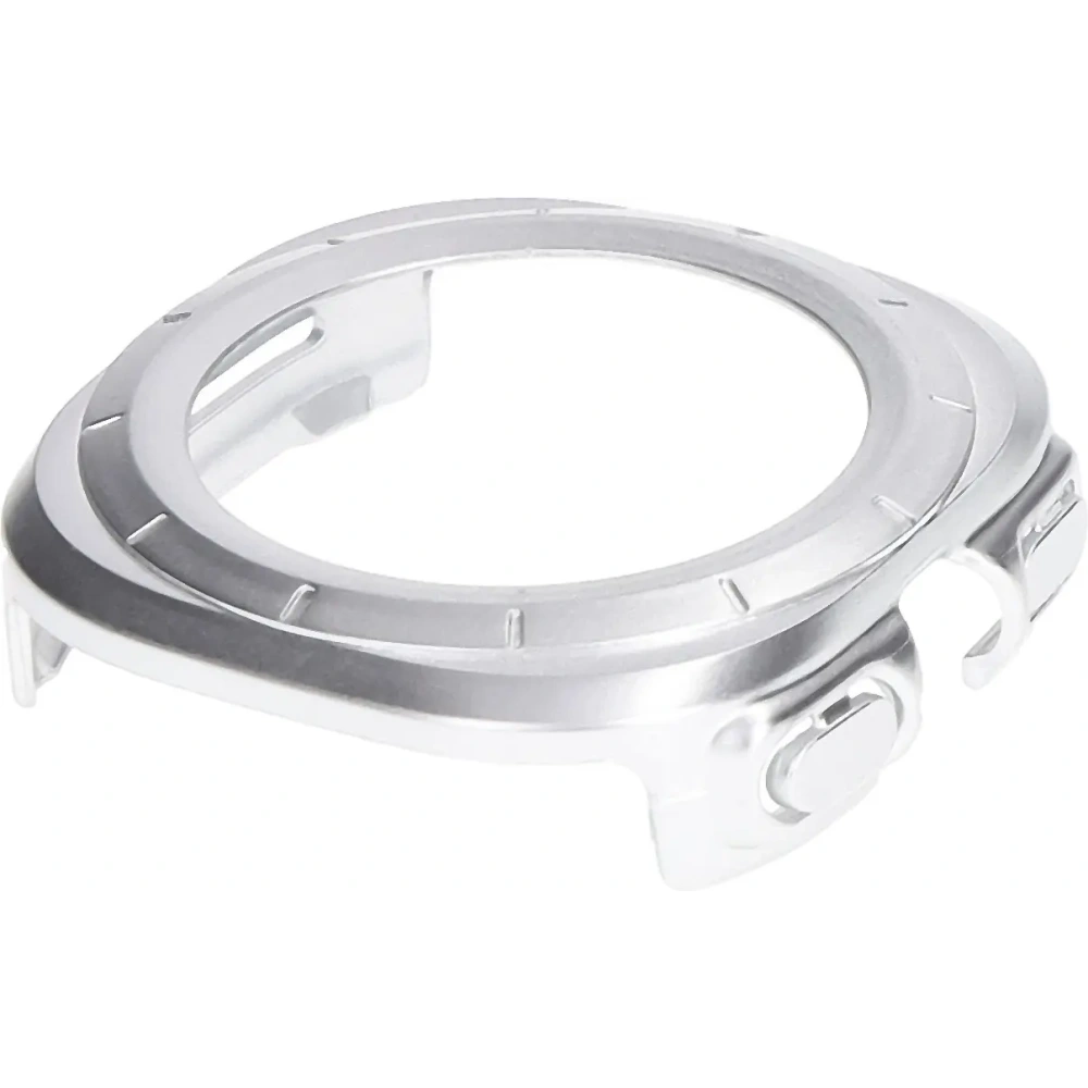 Etui ze szkłem do zegarka Bizon Case+Glass Watch do Samsung Galaxy Watch Ultra 47 mm satynowo srebrne