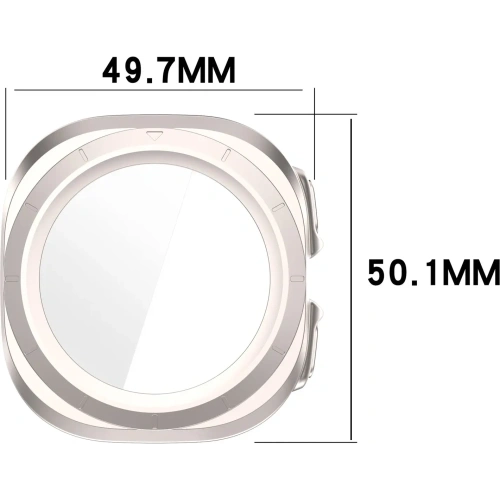 Kup Etui se sklem na hodinky Bizon Case+Glass Watch pro Samsung Galaxy Watch Ultra 47 mm saténově šampaňské - BIZ5912 - {ean13} - Sklep Home Screen