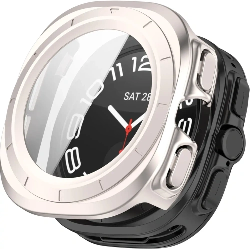 Kup Etui se sklem na hodinky Bizon Case+Glass Watch pro Samsung Galaxy Watch Ultra 47 mm saténově šampaňské - BIZ5912 - {ean13} - Sklep Home Screen