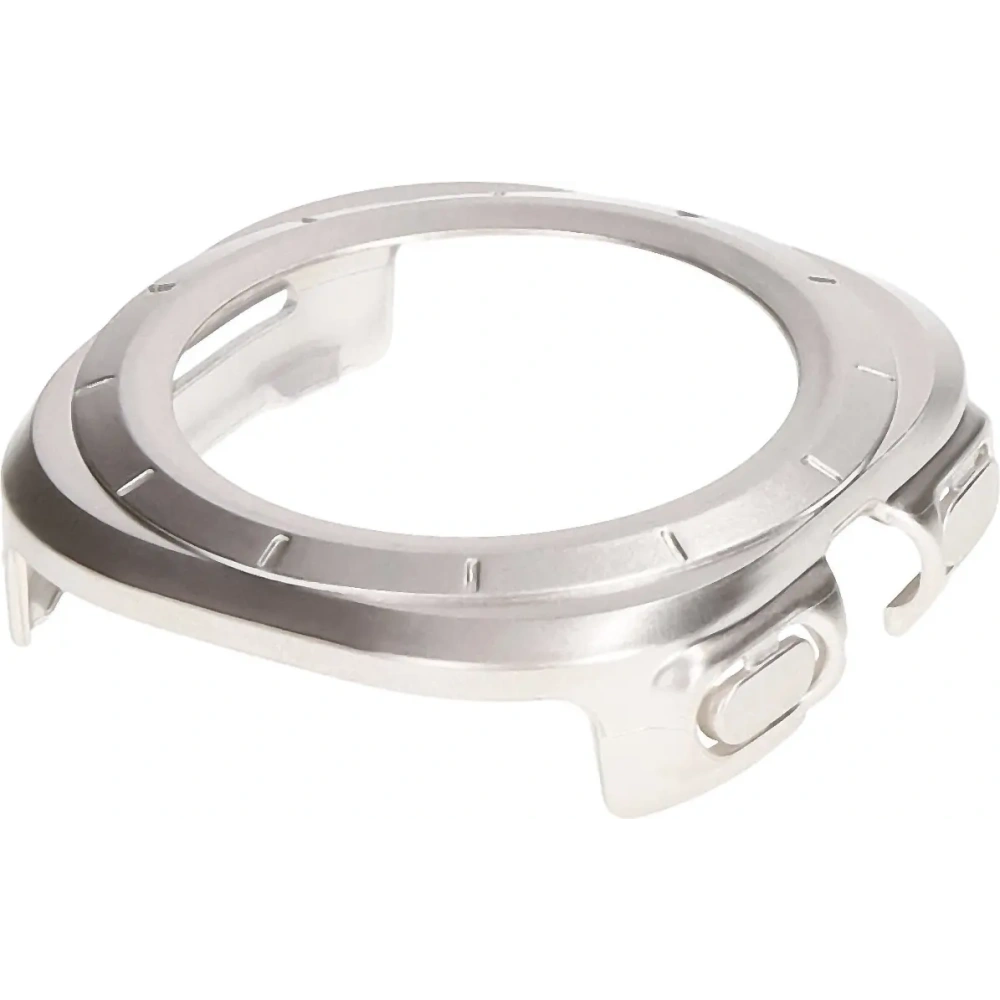 Etui ze szkłem do zegarka Bizon Case+Glass Watch do Samsung Galaxy Watch Ultra 47 mm satynowo szampańskie