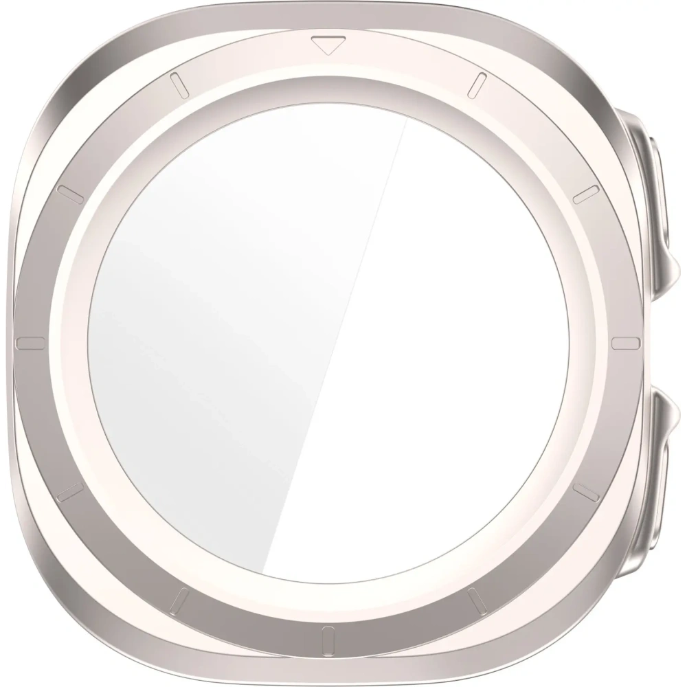 Etui ze szkłem do zegarka Bizon Case+Glass Watch do Samsung Galaxy Watch Ultra 47 mm satynowo szampańskie