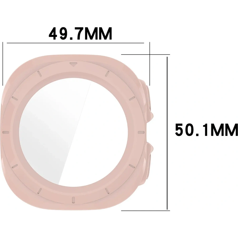 Etui ze szkłem do zegarka Bizon Case+Glass Watch do Samsung Galaxy Watch Ultra 47 mm różowe