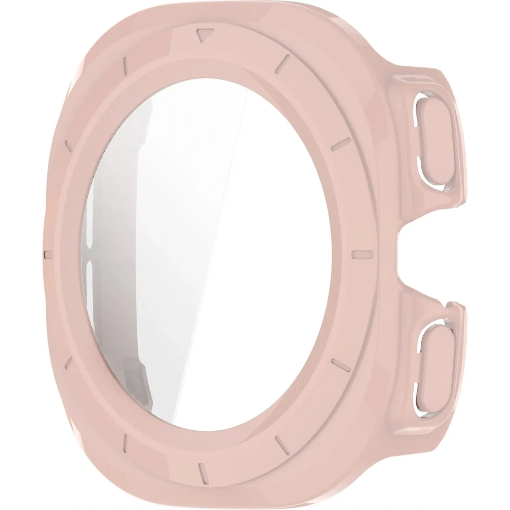 Etui ze szkłem do zegarka Bizon Case+Glass Watch do Samsung Galaxy Watch Ultra 47 mm różowe