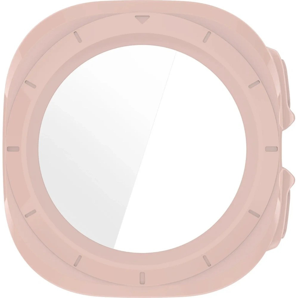 Etui ze szkłem do zegarka Bizon Case+Glass Watch do Samsung Galaxy Watch Ultra 47 mm różowe