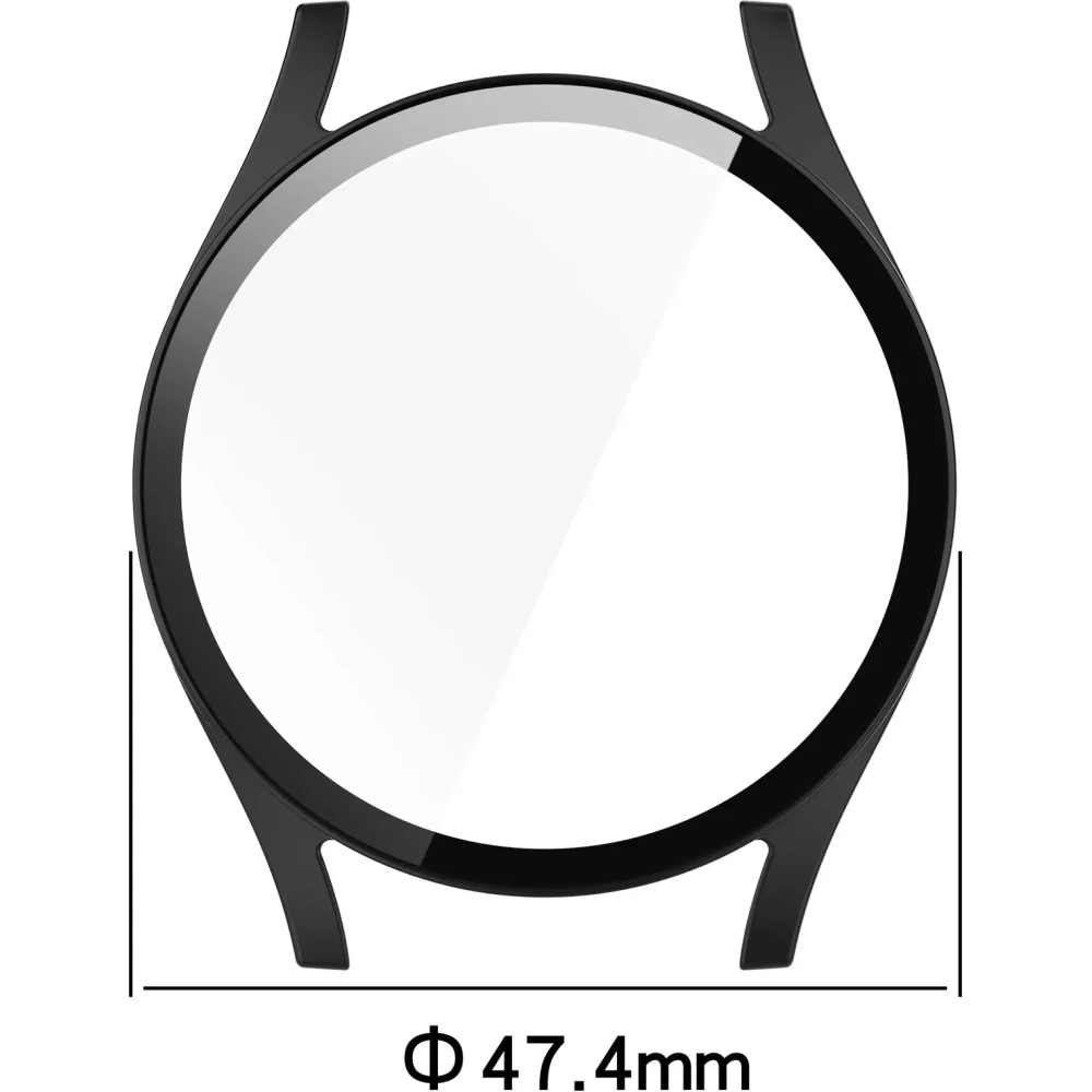 Etui ze szkłem do zegarka Bizon Case+Glass Watch do Samsung Galaxy Watch 7 44 mm czarne