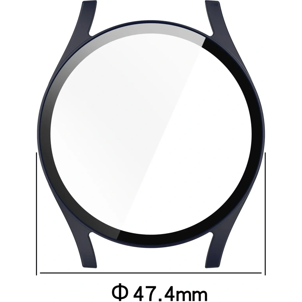 Etui ze szkłem do zegarka Bizon Case+Glass Watch do Samsung Galaxy Watch 7 44 mm niebieskie