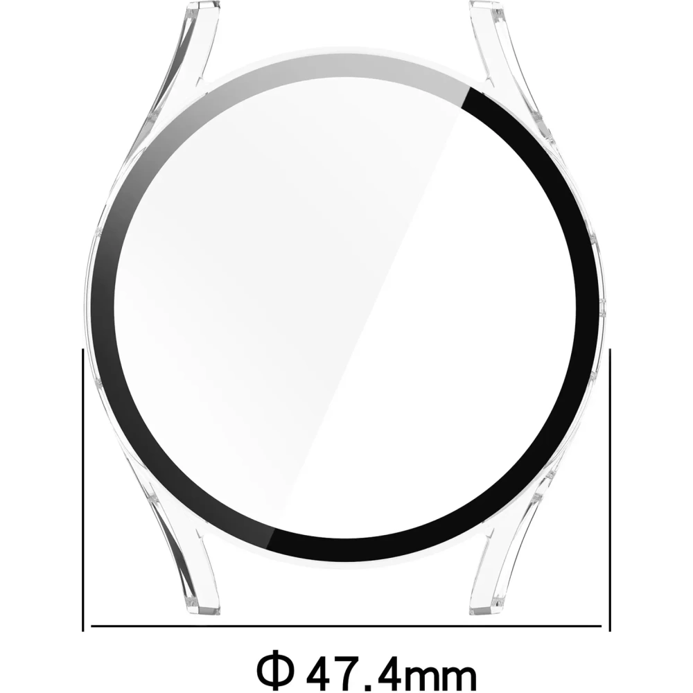 Etui ze szkłem do zegarka Bizon Case+Glass Watch do Samsung Galaxy Watch 7 44 mm przezroczyste