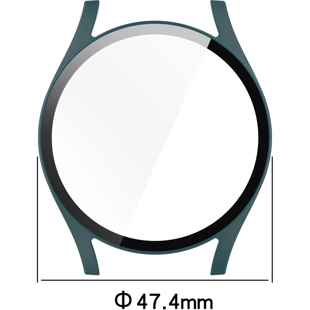 Etui ze szkłem do zegarka Bizon Case+Glass Watch do Samsung Galaxy Watch 7 44 mm zielone