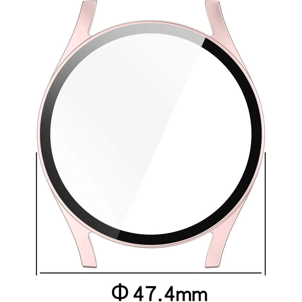 Etui ze szkłem do zegarka Bizon Case+Glass Watch do Samsung Galaxy Watch 7 44 mm satynowo różowe
