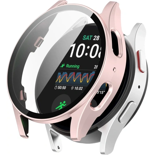 Kup Etui ze skla na hodinky Bizon Case+Glass Watch do Samsung Galaxy Watch 7 44 mm saténově růžové - BIZ6079 - {ean13} - Sklep Home Screen