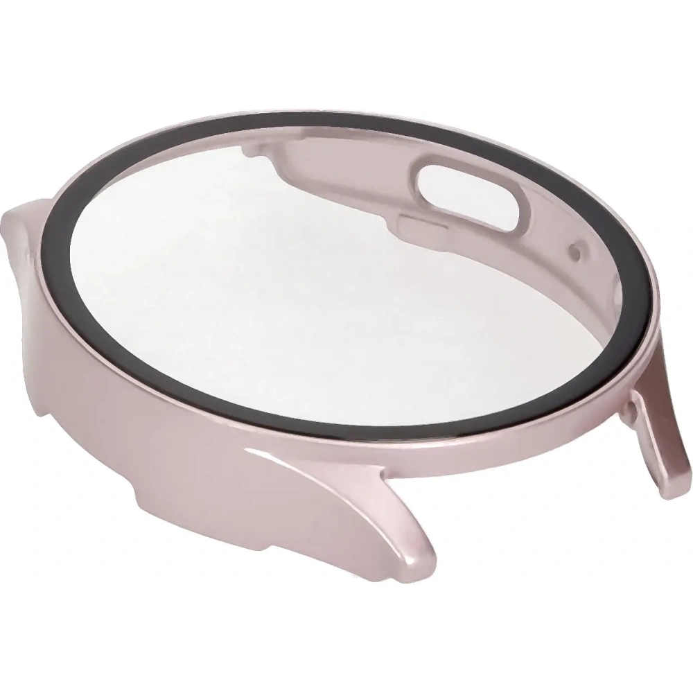 Etui ze szkłem do zegarka Bizon Case+Glass Watch do Samsung Galaxy Watch 7 44 mm satynowo różowe