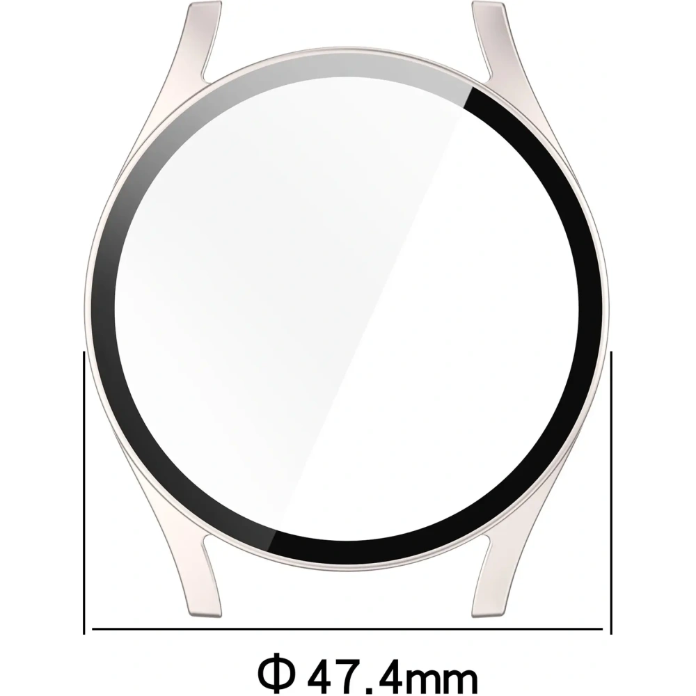 Etui ze szkłem do zegarka Bizon Case+Glass Watch do Samsung Galaxy Watch 7 44 mm satynowo szampańskie