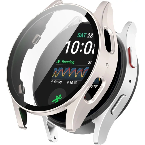 Kup Etui ze skla na hodinky Bizon Case+Glass Watch do Samsung Galaxy Watch 7 44 mm saténově šampaňské - BIZ6080 - {ean13} - Sklep Home Screen