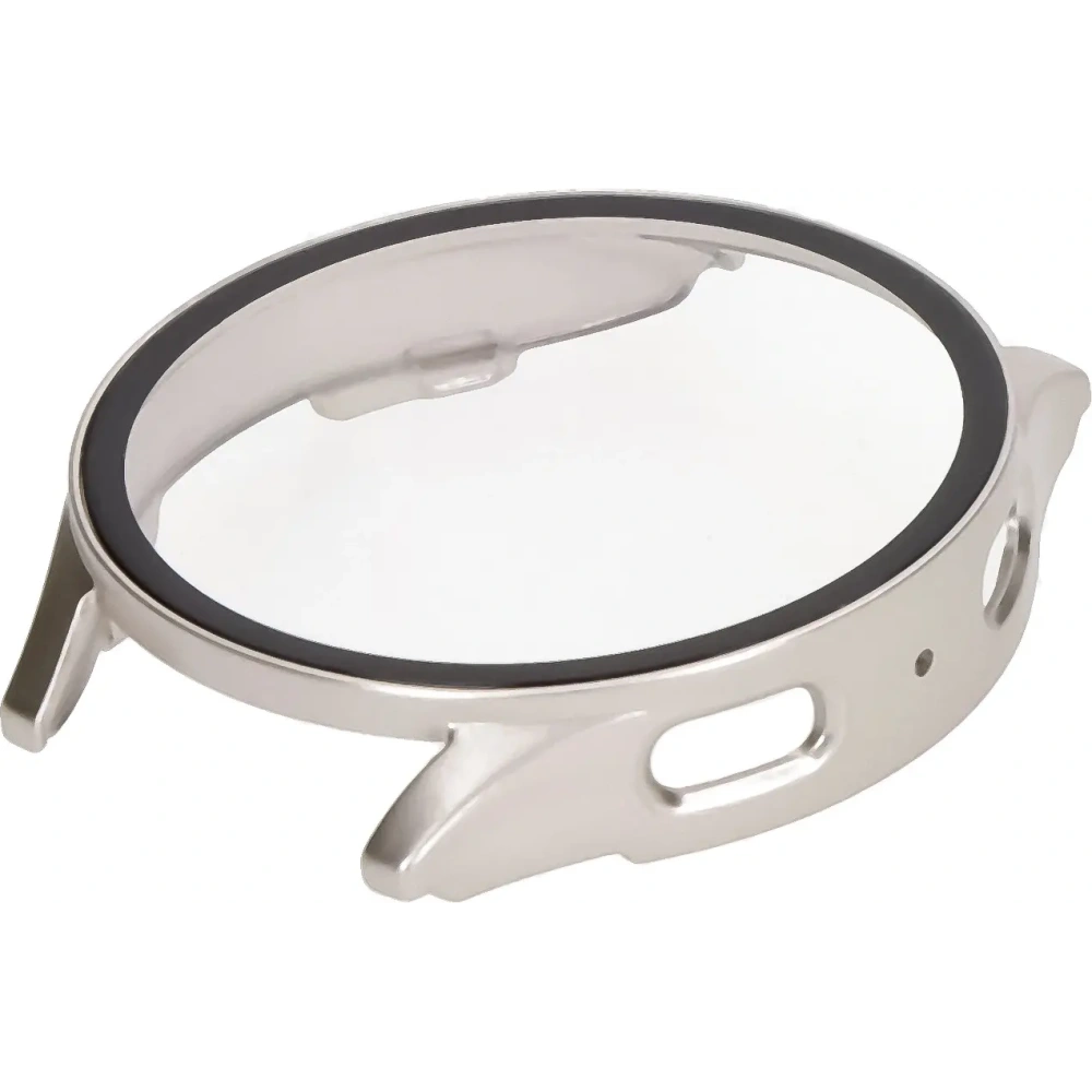 Etui ze szkłem do zegarka Bizon Case+Glass Watch do Samsung Galaxy Watch 7 44 mm satynowo szampańskie