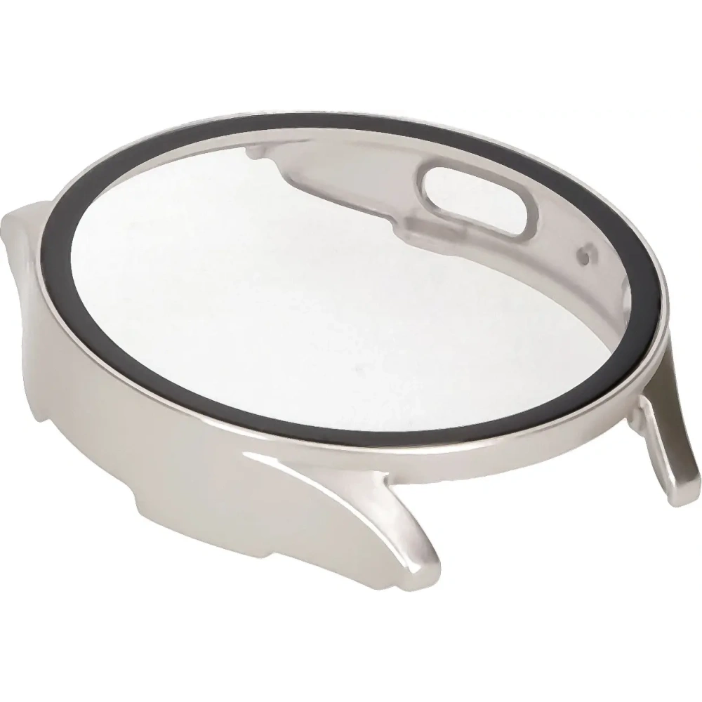 Etui ze szkłem do zegarka Bizon Case+Glass Watch do Samsung Galaxy Watch 7 44 mm satynowo szampańskie