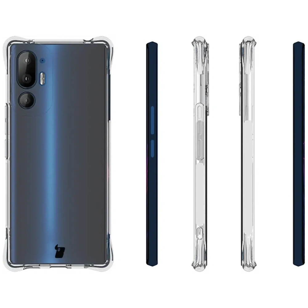 Etui + 2x folia na ekran Bizon Case Clear Pack do HTC U24 Pro przezroczyste