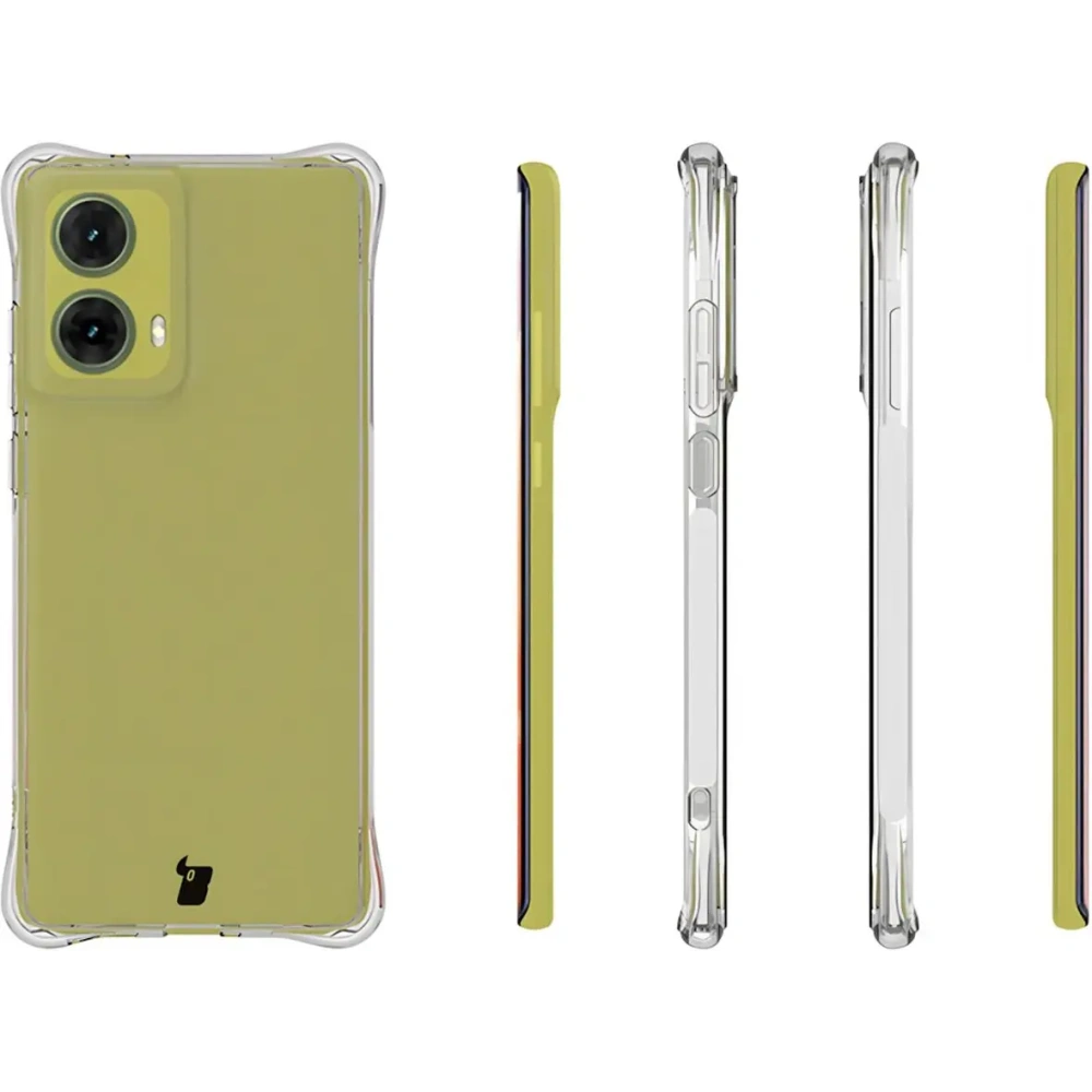 Etui + 2x folia na ekran Bizon Case Clear Pack do Motorola Moto G85 5G przezroczyste