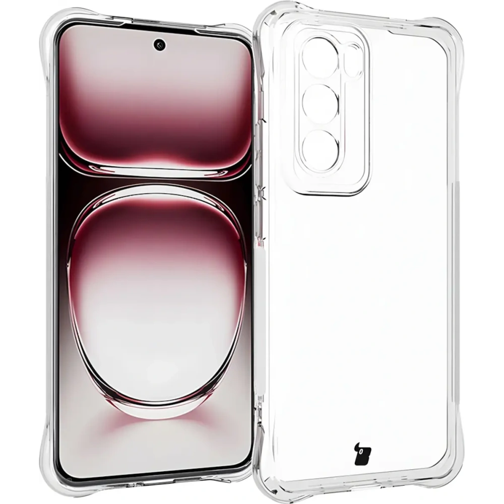 Etui + 2x folia na ekran Bizon Case Clear Pack do Oppo Reno12 przezroczyste