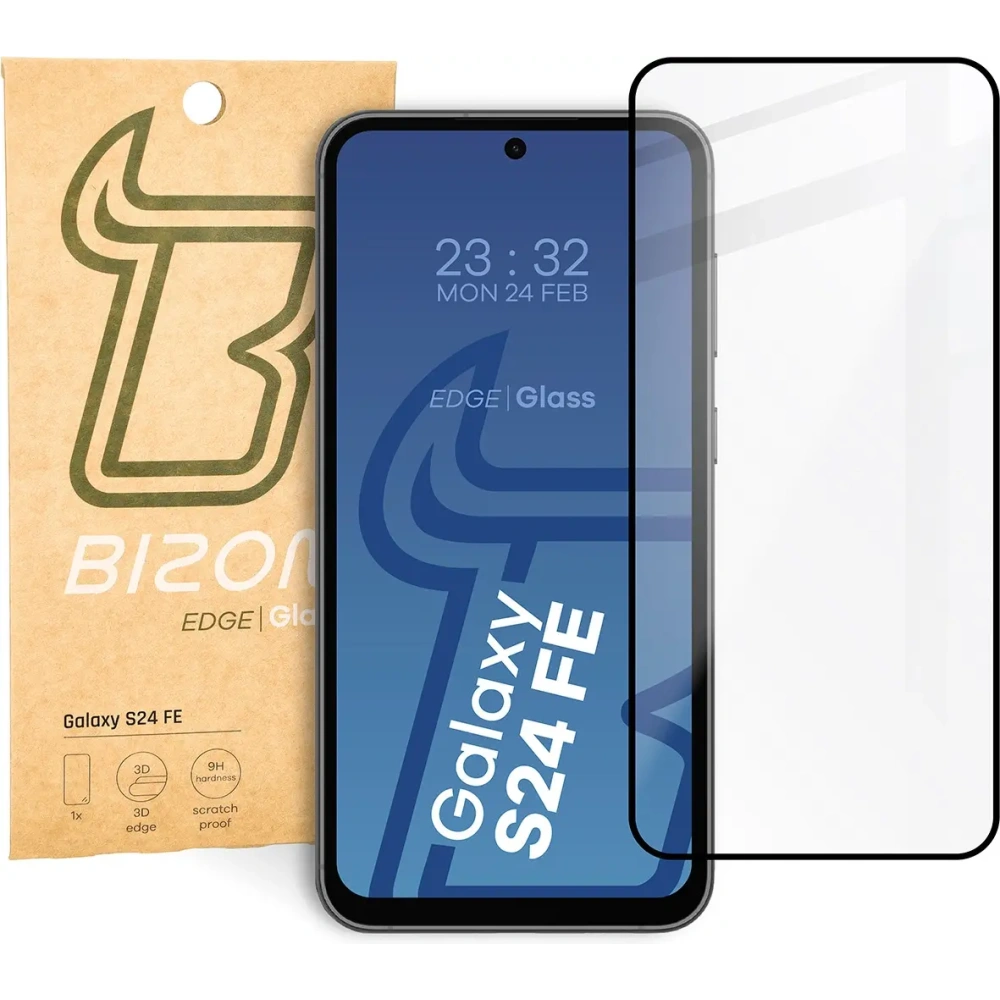 Szkło hartowane Bizon Glass Edge 2 do Samsung Galaxy S24 FE 5G czarna ramka