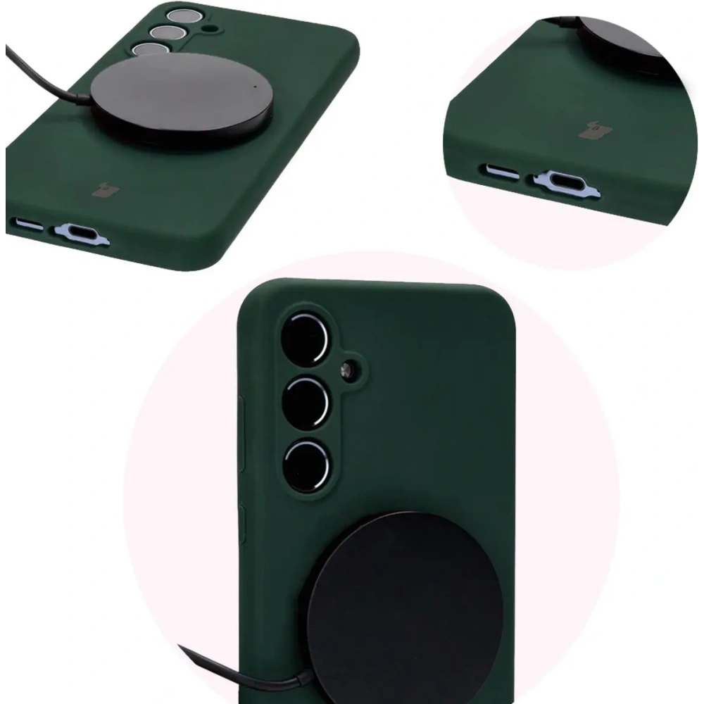 Silikonowe etui Bizon Soft Case do Samsung Galaxy A35 5G ciemnozielone