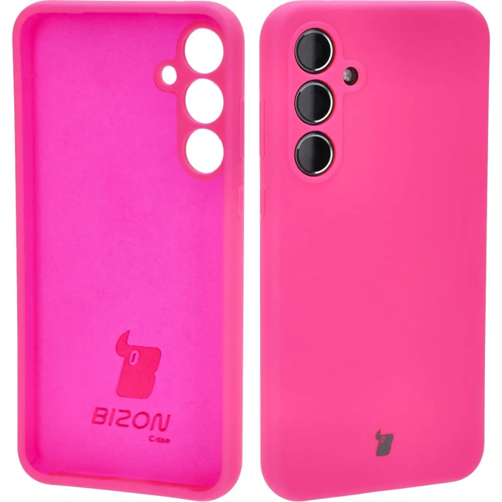 Silikonowe etui Bizon Soft Case do Samsung Galaxy A55 5G neonowo-różowe