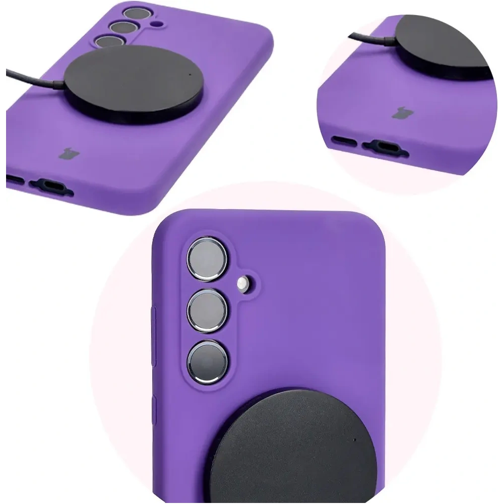 Silikonowe etui Bizon Soft Case do Samsung Galaxy A55 5G fioletowe