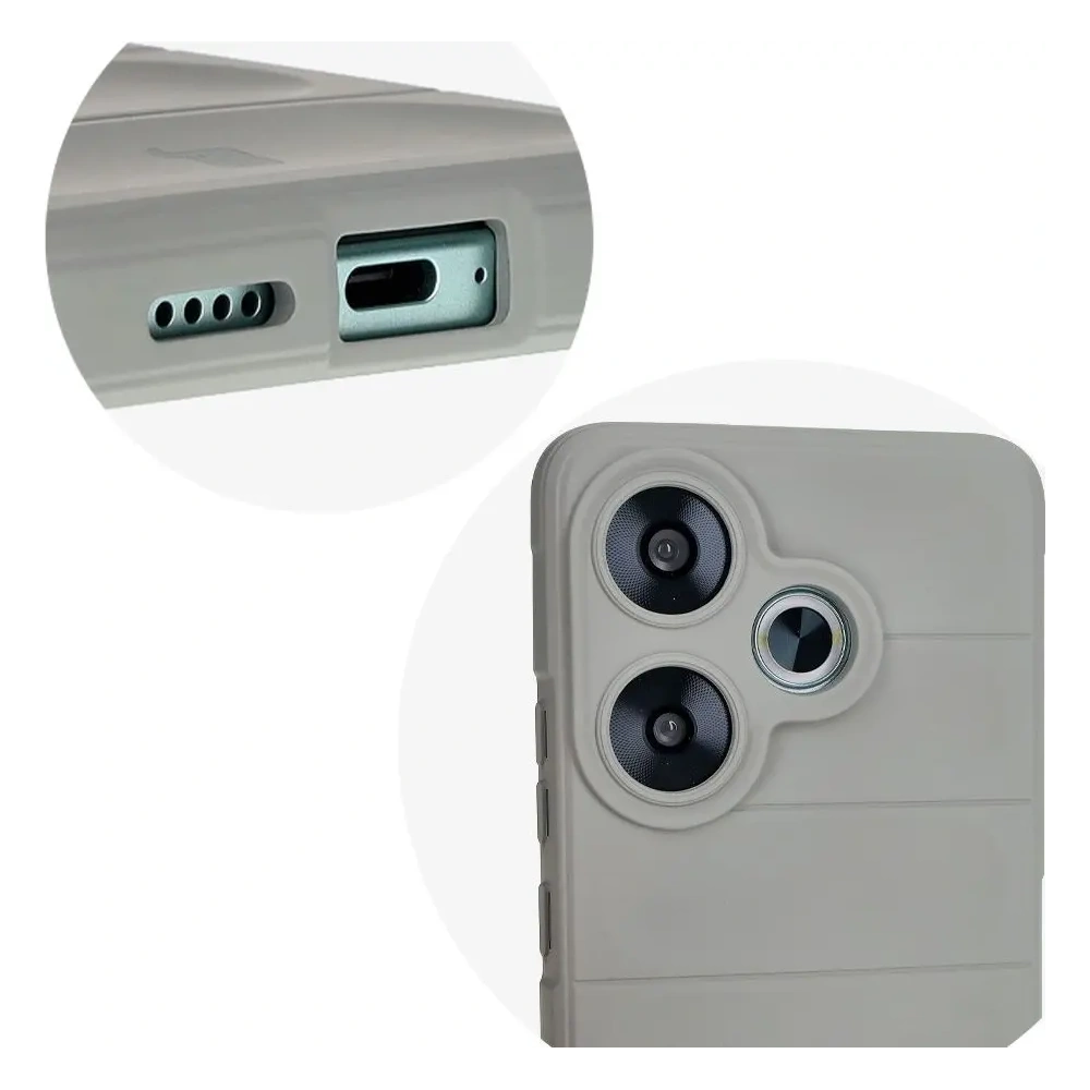 Pancerne etui Bizon Case Tur do Xiaomi Poco F6 jasnoszare