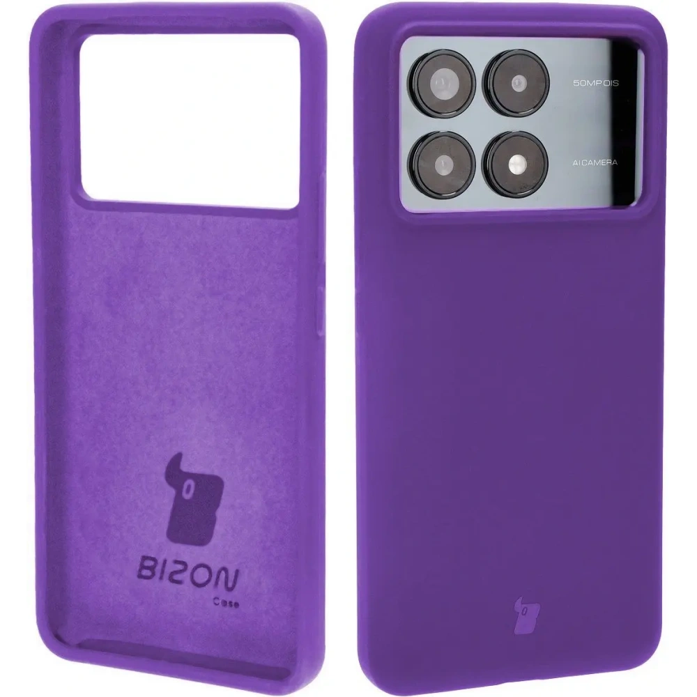 Silikonowe etui Bizon Soft Case do Xiaomi Poco F6 Pro fioletowe