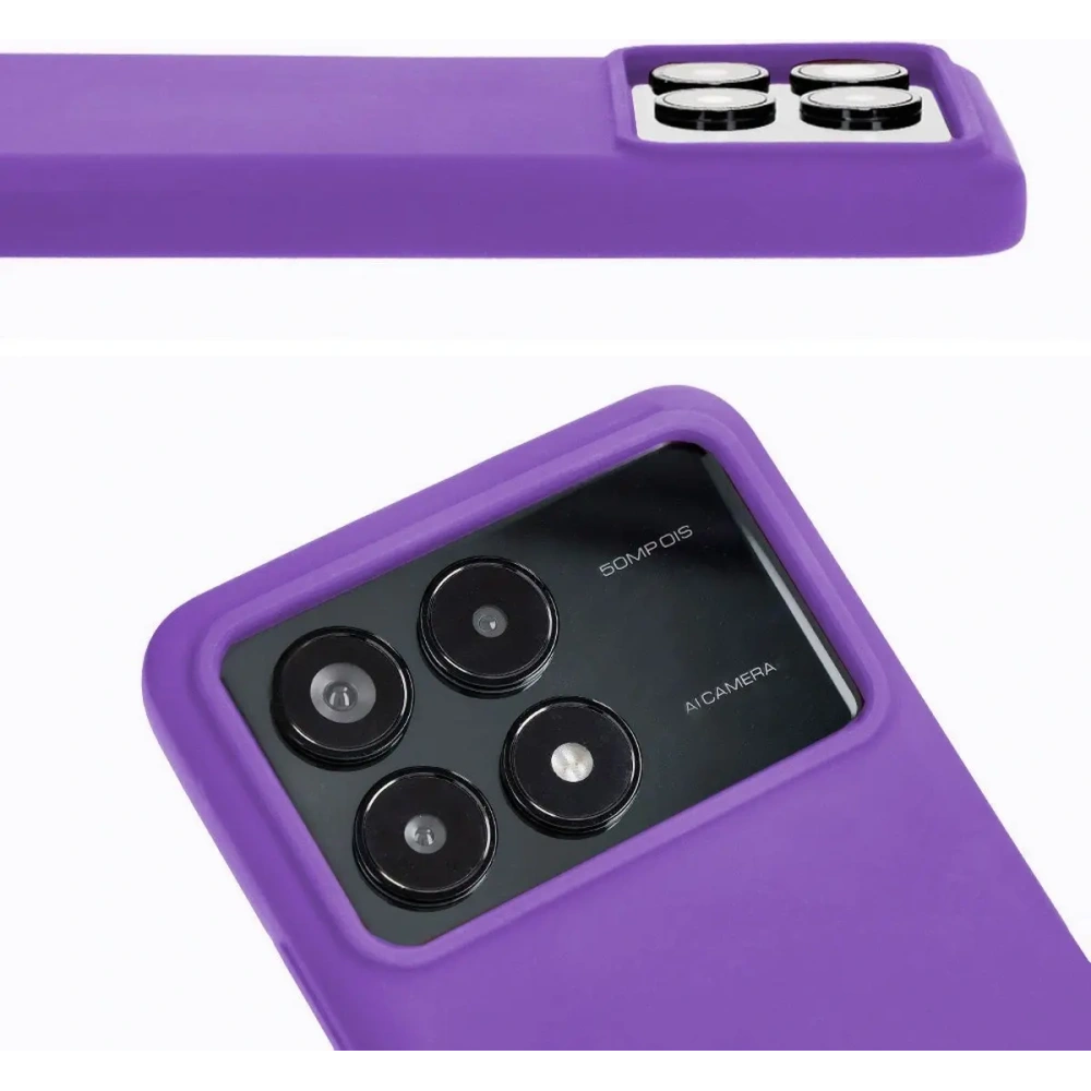 Silikonowe etui Bizon Soft Case do Xiaomi Poco F6 Pro fioletowe