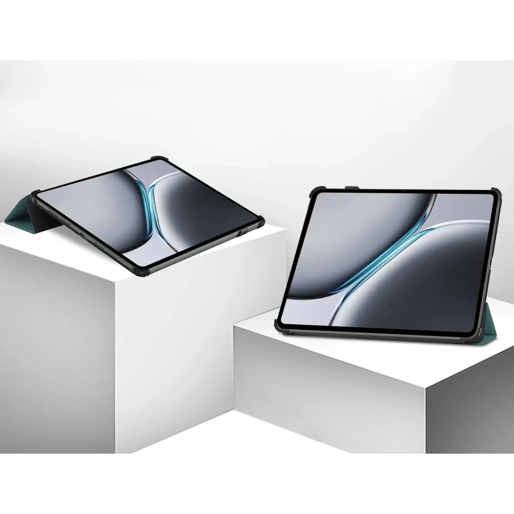 Etui z klapką Bizon Case Tab Croc do OnePlus Pad 2 / Pad Pro ciemnozielone