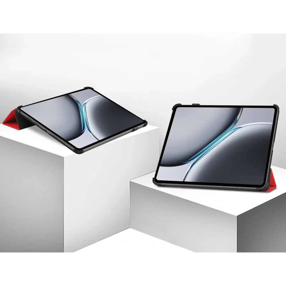 Etui z klapką Bizon Case Tab Croc do OnePlus Pad 2 / Pad Pro czerwone