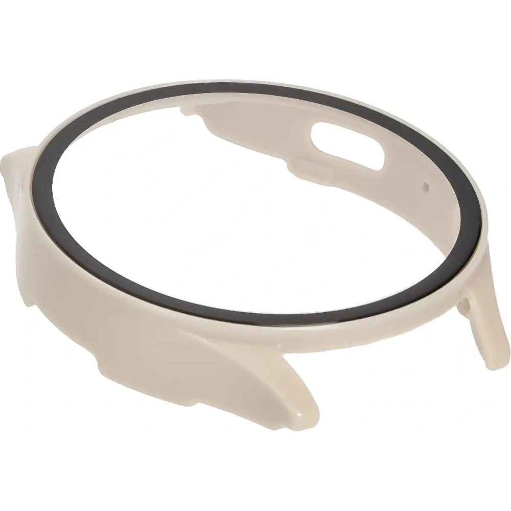 Etui ze szkłem do zegarka Bizon Case+Glass Watch do Samsung Galaxy Watch 7 40 mm beżowe