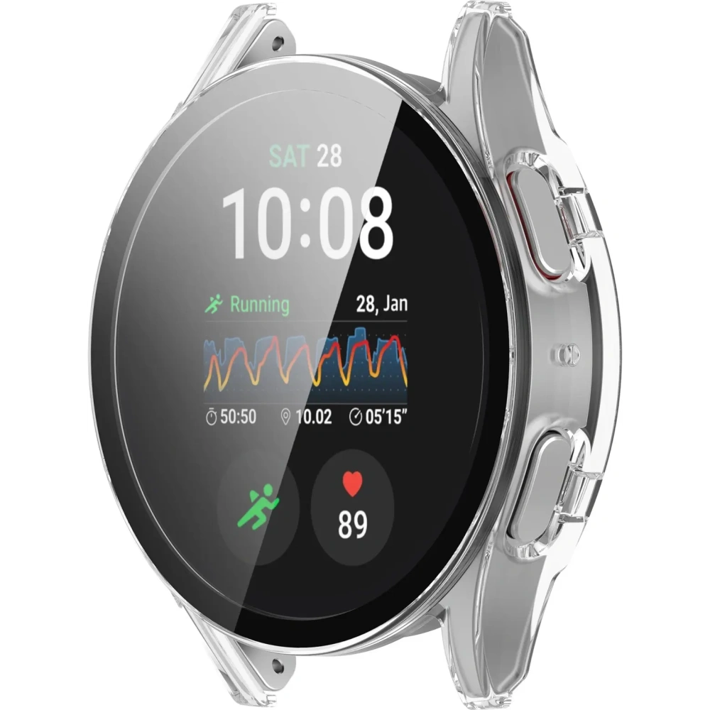 Etui ze szkłem do zegarka Bizon Case+Glass Watch do Samsung Galaxy Watch 7 40 mm przezroczyste