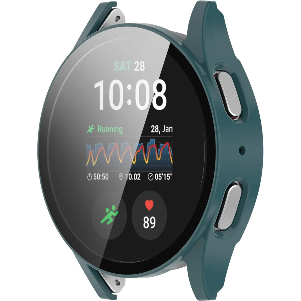 Etui ze szkłem do zegarka Bizon Case+Glass Watch do Samsung Galaxy Watch 7 40 mm zielone