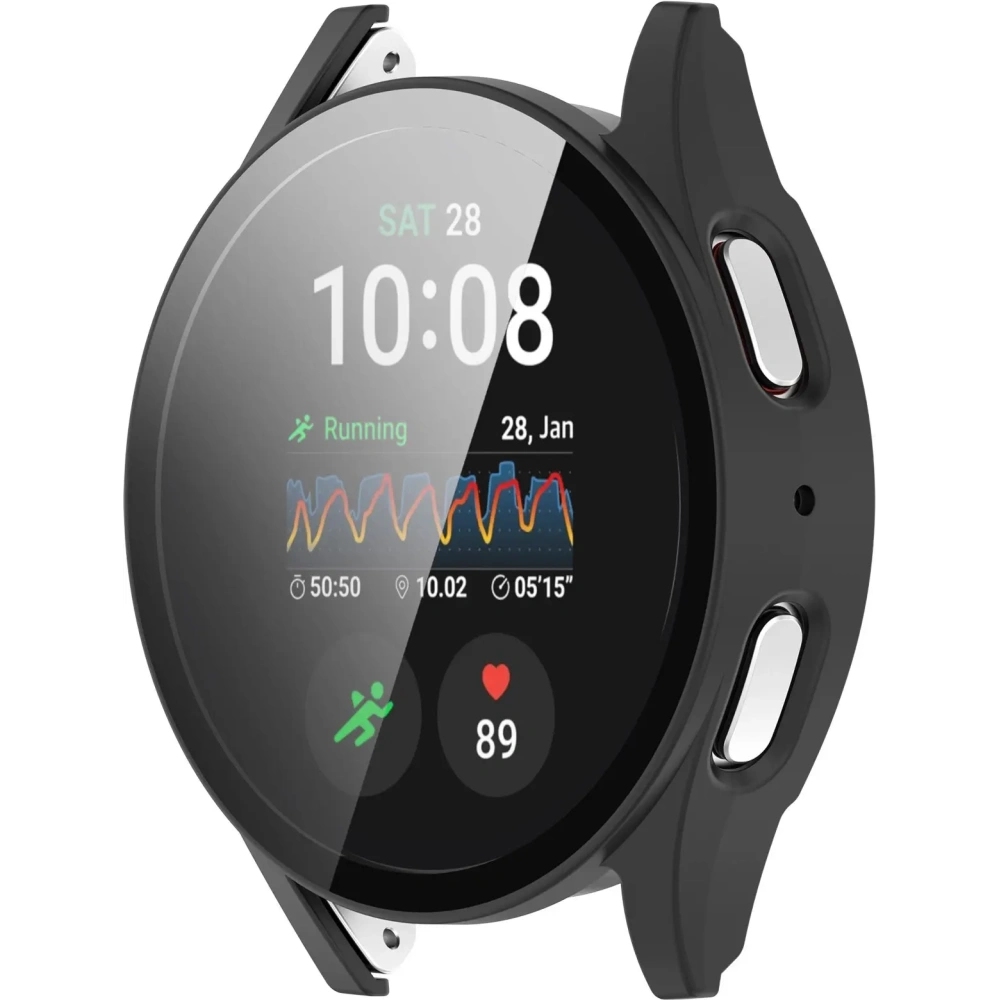 Etui ze szkłem do zegarka Bizon Case+Glass Watch do Samsung Galaxy Watch 7 40 mm czarne matowe