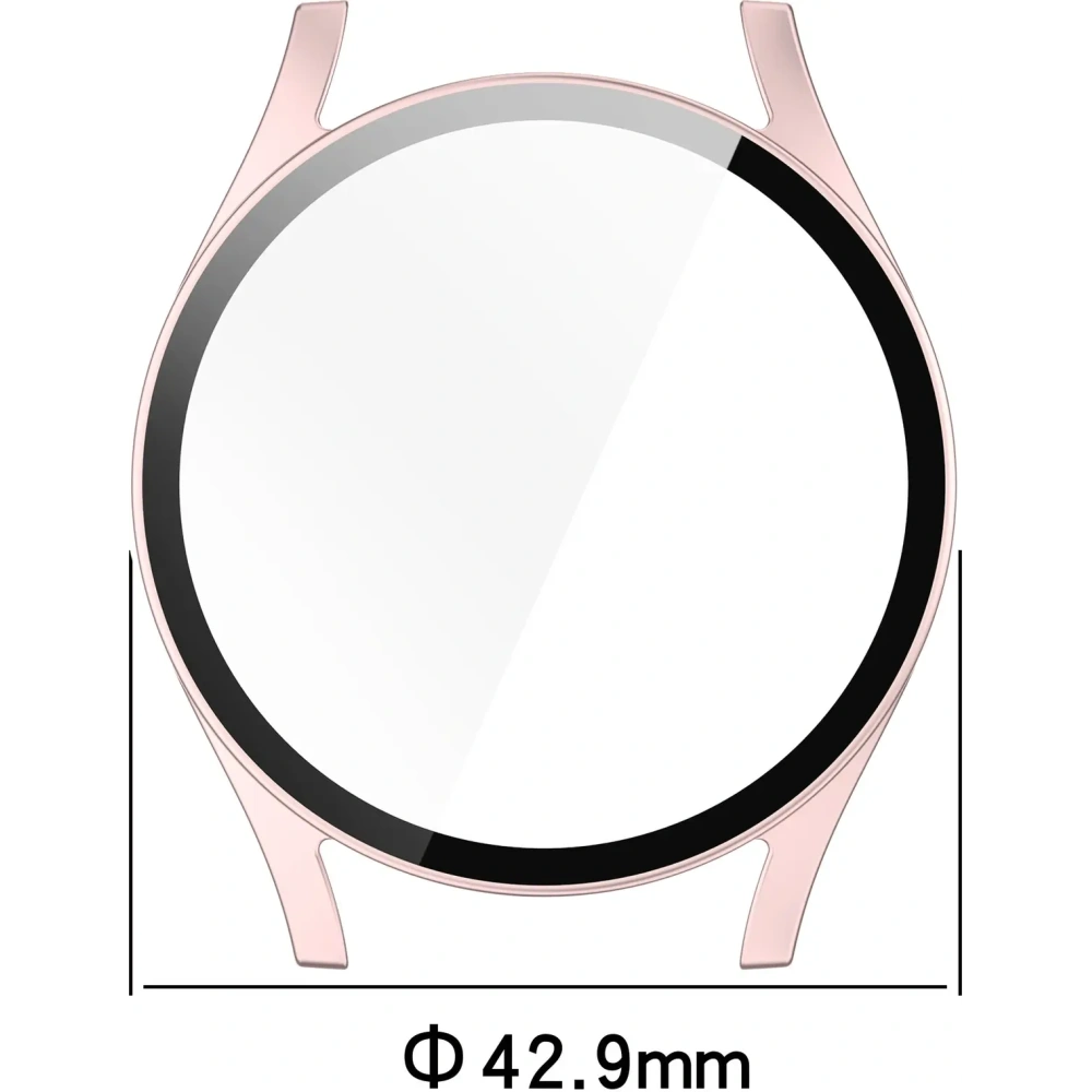Etui ze szkłem do zegarka Bizon Case+Glass Watch do Samsung Galaxy Watch 7 40 mm satynowo różowe