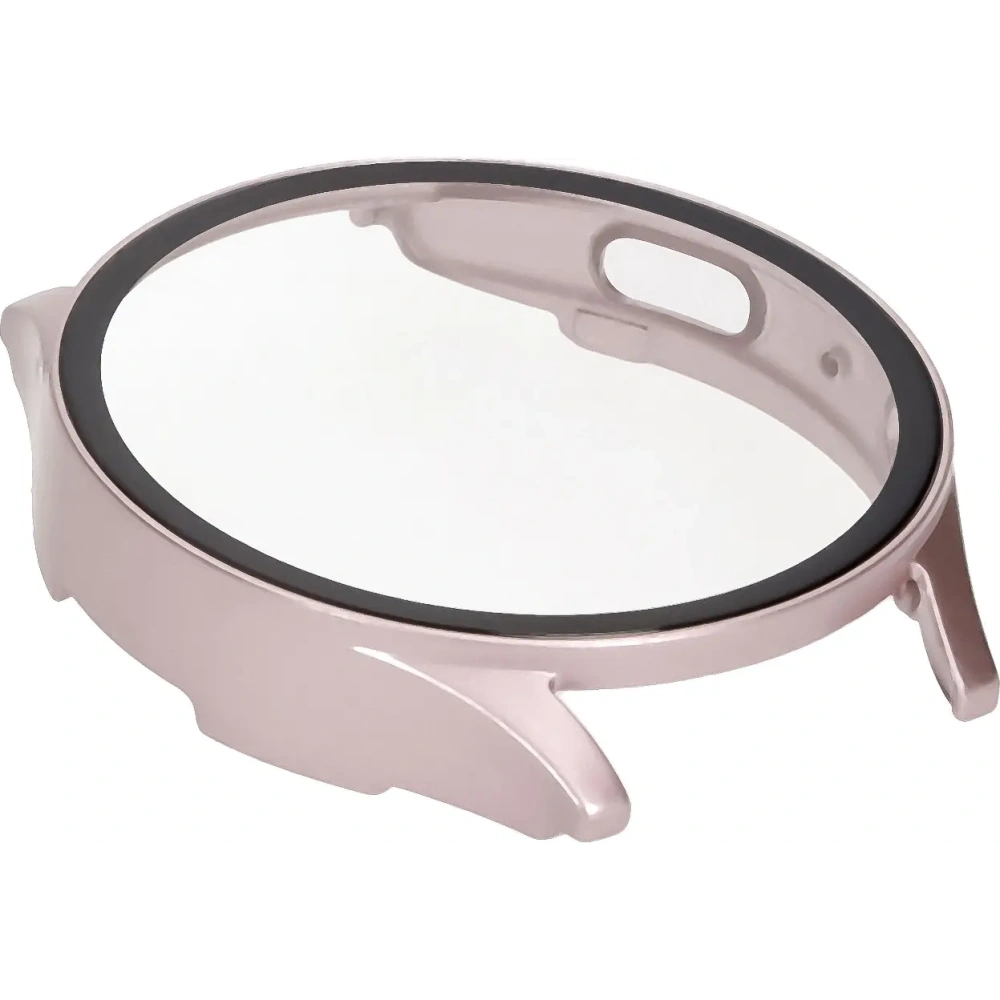 Etui ze szkłem do zegarka Bizon Case+Glass Watch do Samsung Galaxy Watch 7 40 mm satynowo różowe