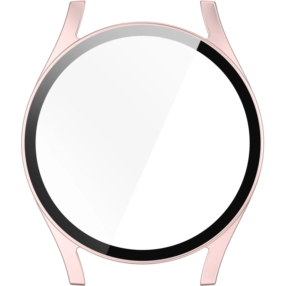 Etui ze szkłem do zegarka Bizon Case+Glass Watch do Samsung Galaxy Watch 7 40 mm satynowo różowe