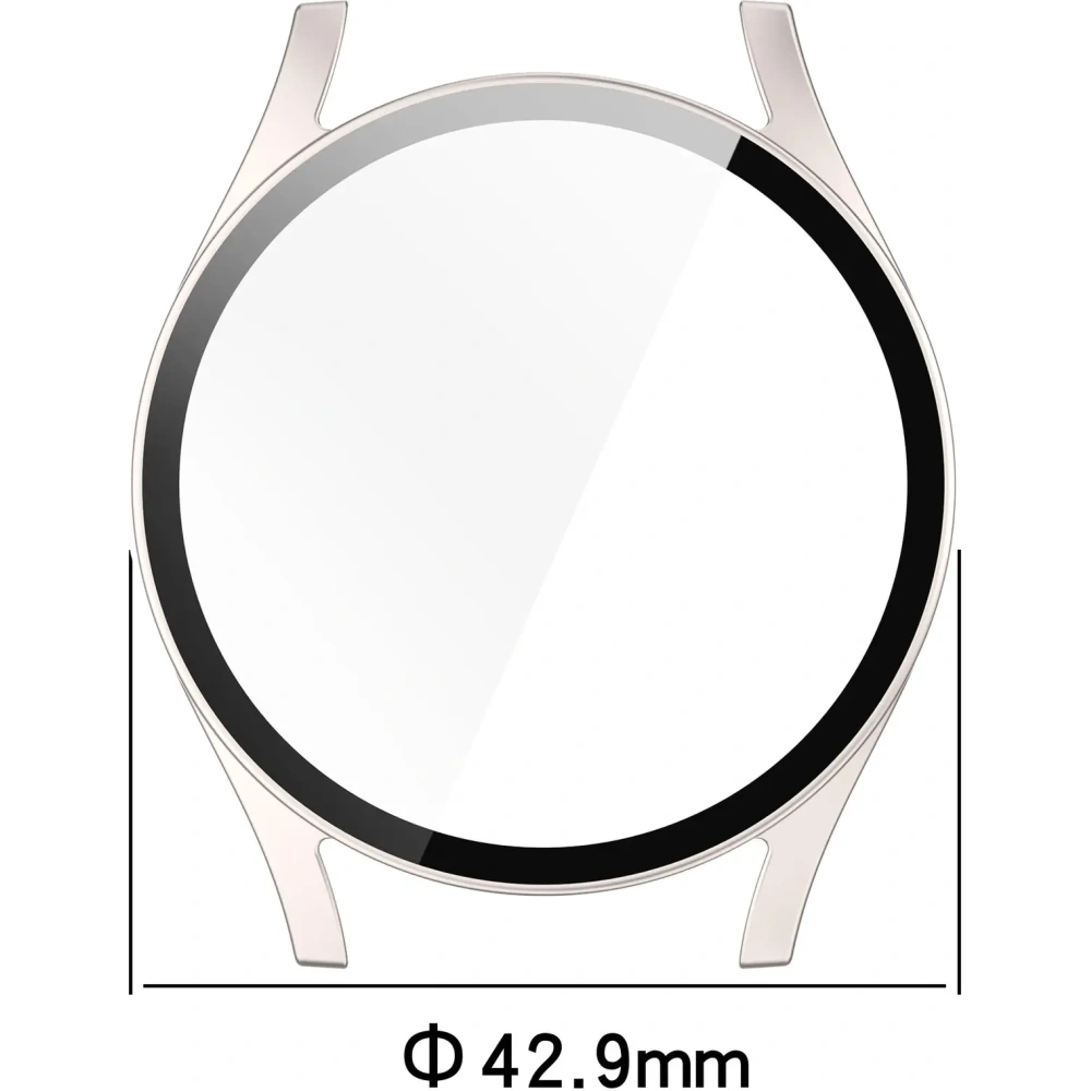 Etui ze szkłem do zegarka Bizon Case+Glass Watch do Samsung Galaxy Watch 7 40 mm satynowo szampańskie