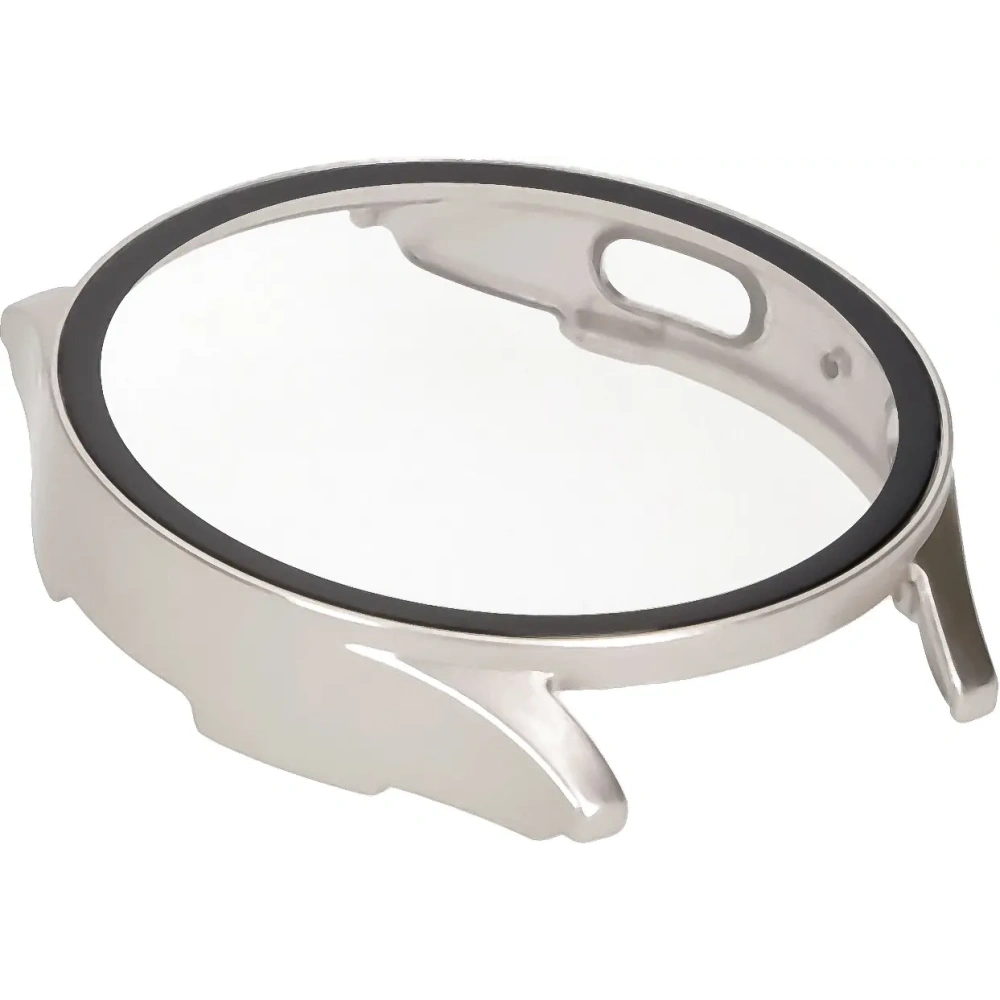 Etui ze szkłem do zegarka Bizon Case+Glass Watch do Samsung Galaxy Watch 7 40 mm satynowo szampańskie